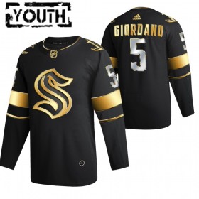 Seattle Kraken Hockeydrakt Mark Giordano 5 2021-22 Svart Golden Edition Authentic - Barn